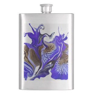 Lila Iris Blume Wirbel Flachmann