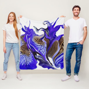 Lila Iris Blume Wirbel Fleecedecke