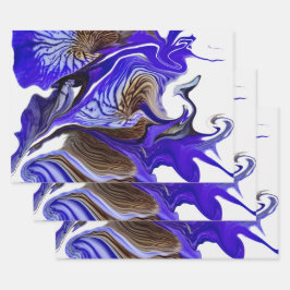 Lila Iris Blume Wirbel Geschenkpapier Set