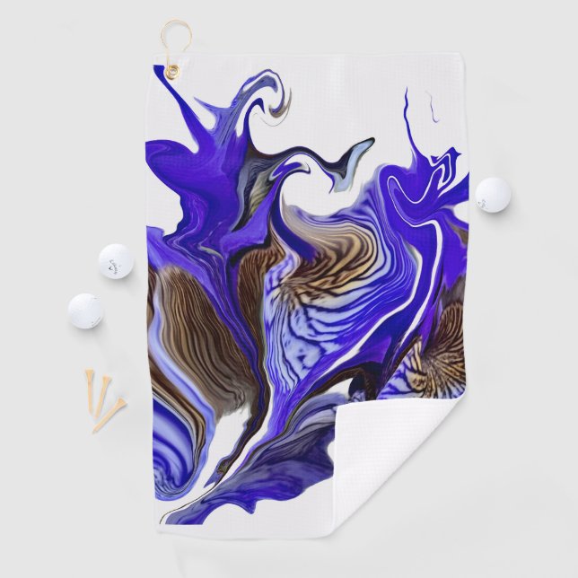 Lila Iris Blume Wirbel Golfhandtuch (Insitu)