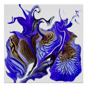 Lila Iris Blume Wirbel Poster