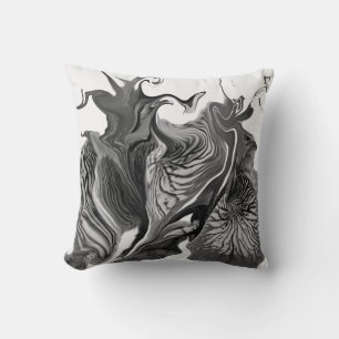 Lila Iris-Blume-Wirbel / Schwarz & Weiß / Kissen