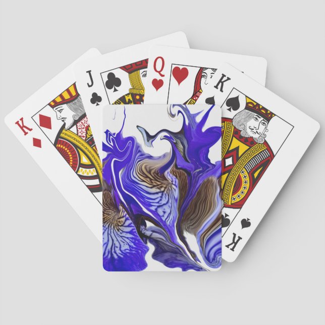 Lila Iris Blume Wirbel Spielkarten (Rückseite)