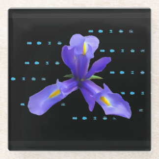 Lila Iris-Blumen-Glas-Untersetzer Glasuntersetzer