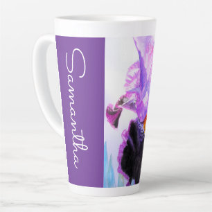Lila Iris Blumen Wasserfarbe Frauen Schwertlilien Milchtasse
