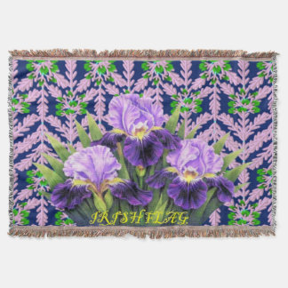 Lila Iris Blumenmuster Decke