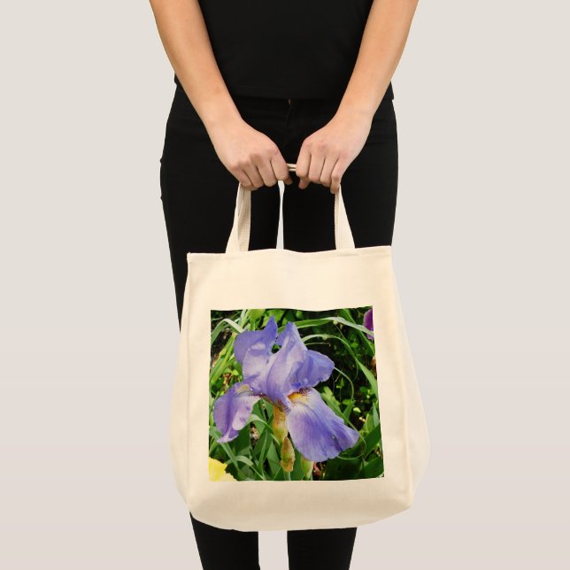 Lila Iris Botanical Tote Bag Tragetasche (Vorderseite (Produkt))