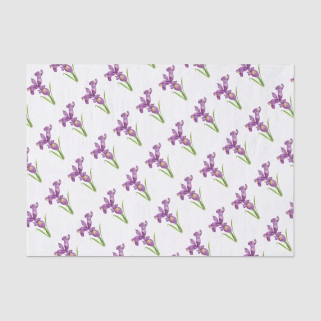 Lila Iris Botanische Blumenart Seidenpapier (Vorderseite)