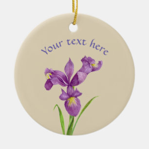 Lila Iris Botanische Blumenkunst Keramik Ornament
