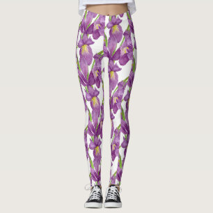Lila Iris Botanische Blumenkunst Leggings