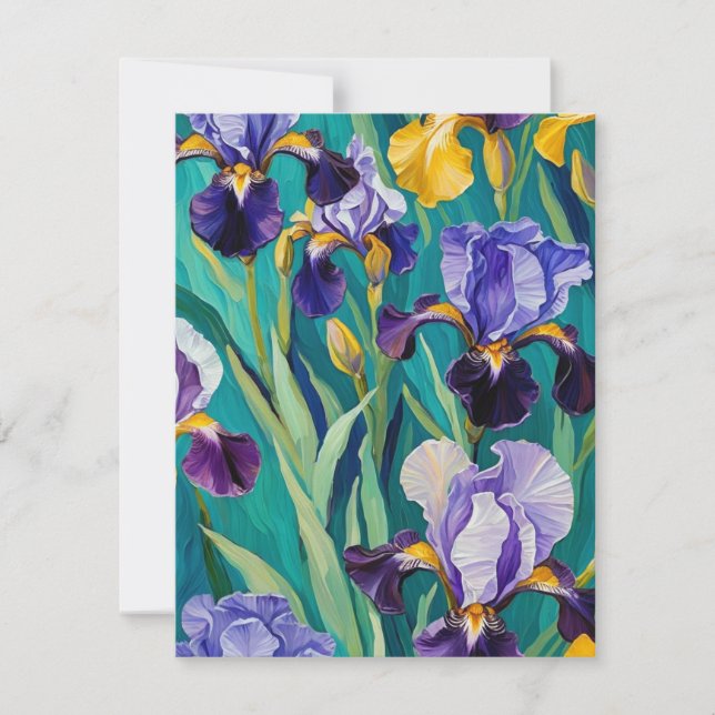 Lila Iris C Feiertagskarte (Vorderseite)