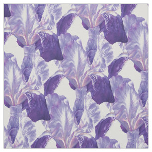Lila Iris, die botanisches Kunstmuster malt Stoff