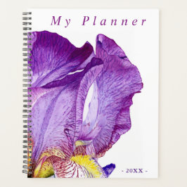 Lila Iris Elegante Watercolor Florentiner Kunstpla Planer