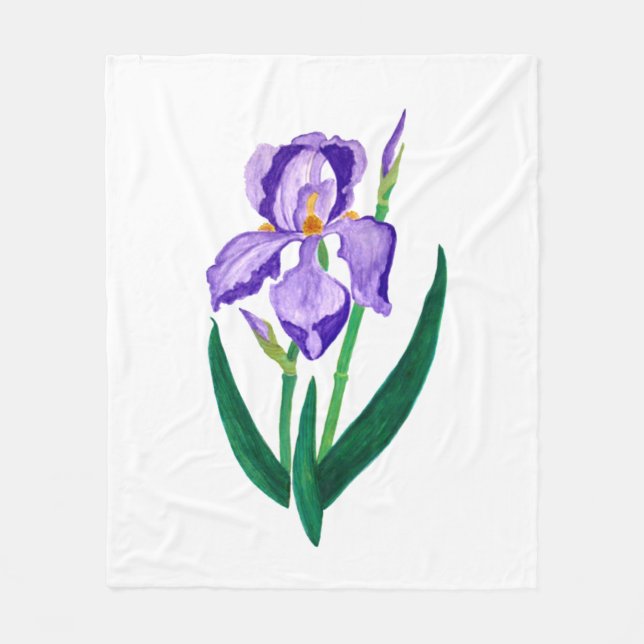 Lila Iris-Fleece-Decke Fleecedecke (Vorderseite)