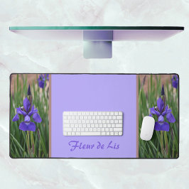 Lila Iris Floral Botanical Fotographic Lilac Schreibtischunterlage