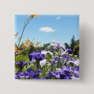 Lila Iris Garden Button