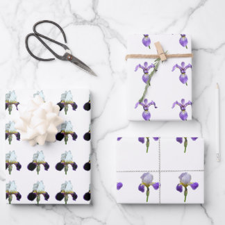 Lila Iris-Geschenkpapierbögen Geschenkpapier Set