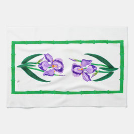 Lila Iris (grüne Ordnung) 16" x 24" Handtuch