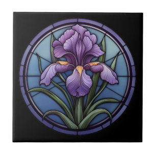 Lila Iris-Hartglas Fliese