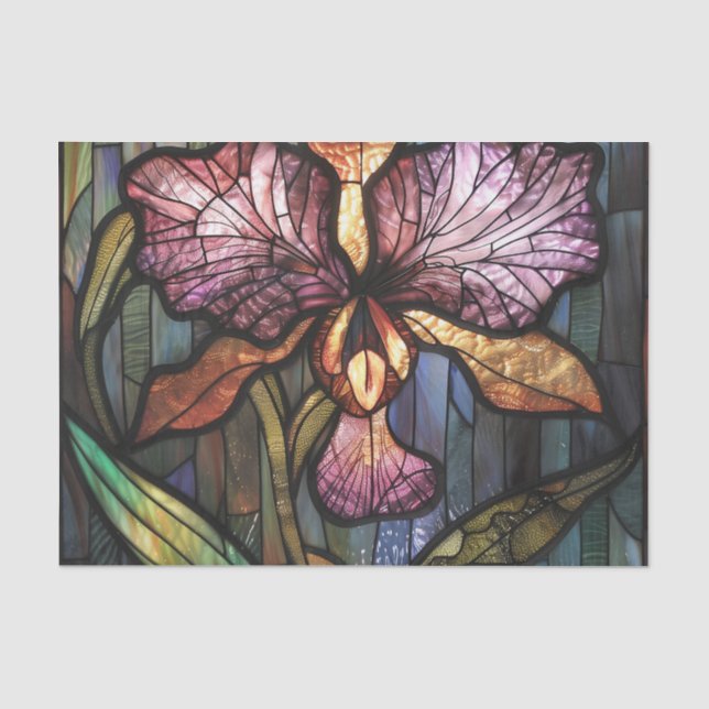 Lila Iris-Hartglas Seidenpapier (Vorderseite)