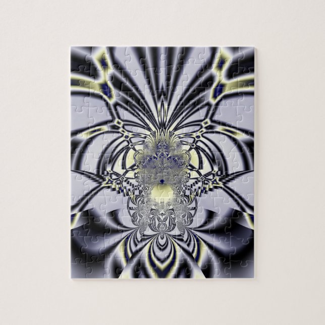 Lila Iris Heilige Geometrie Fraktal Kunst (Vertikal)