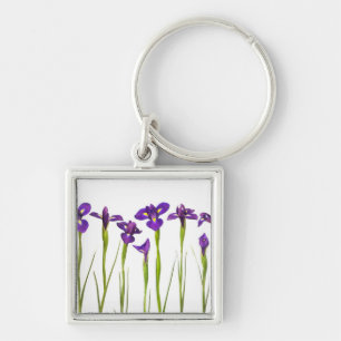 Lila Iris - Iris-Blume kundengebundene Schablone Schlüsselanhänger