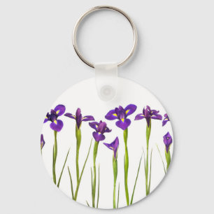 Lila Iris - Iris-Blume kundengebundene Schablone Schlüsselanhänger