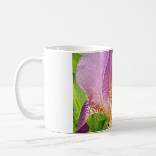 Lila Iris-Kaffee-Tasse Kaffeetasse (Links)