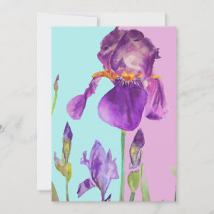 Lila Iris Kunst Aquarell Geburtstagseinladung Einladung