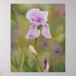 Lila Iris Kunstblumen Blumenposter Poster