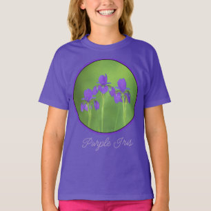 Lila Iris-Malerei - Original Blume Art T - Shirt