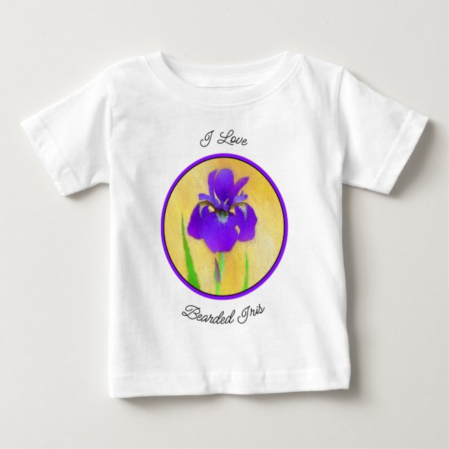 Lila Iris-Malerei - Original Blume Kunst Baby T-shirt (Vorderseite)