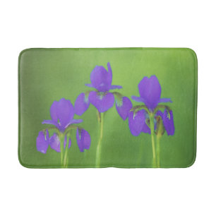 Lila Iris-Malerei - Original Blume Kunst Badematte