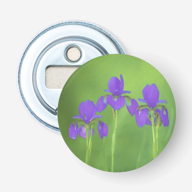 Lila Iris-Malerei - Original Blume Kunst Flaschenöffner (Vorderseite)