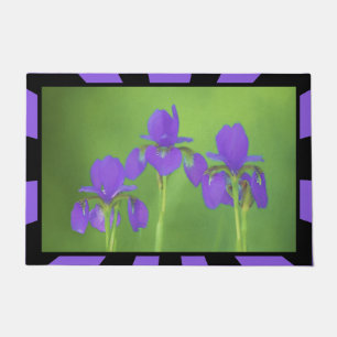 Lila Iris-Malerei - Original Blume Kunst Fußmatte