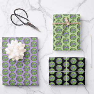 Lila Iris-Malerei - Original Blume Kunst Geschenkpapier Set
