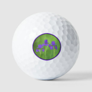 Lila Iris-Malerei - Original Blume Kunst Golfball