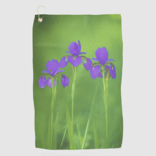 Lila Iris-Malerei - Original Blume Kunst Golfhandtuch