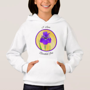 Lila Iris-Malerei - Original Blume Kunst Hoodie