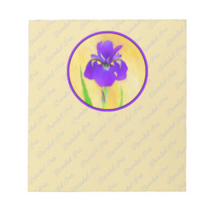 Lila Iris-Malerei - Original Blume Kunst Notizblock