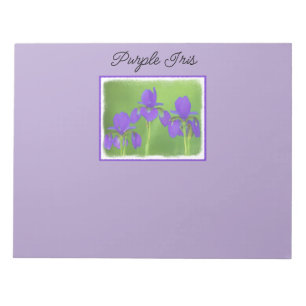 Lila Iris-Malerei - Original Blume Kunst Notizblock