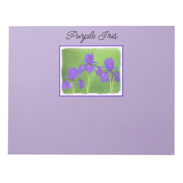Lila Iris-Malerei - Original Blume Kunst Notizblock (Vorderseite)