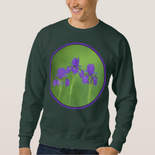 Lila Iris-Malerei - Original Blume Kunst Sweatshirt