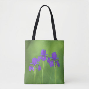 Lila Iris-Malerei - Original Blume Kunst Tasche