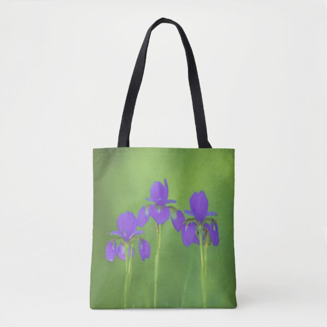 Lila Iris-Malerei - Original Blume Kunst Tasche (Vorderseite)