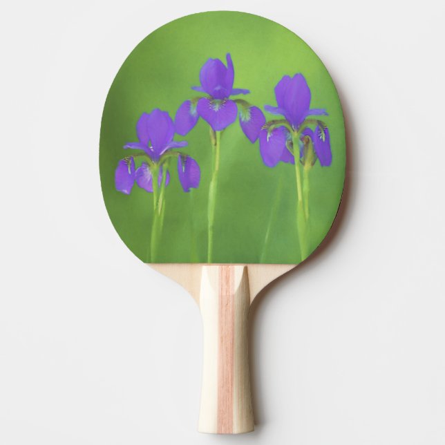 Lila Iris-Malerei - Original Blume Kunst Tischtennis Schläger (Vorderseite)