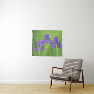 Lila Iris-Malerei - Original Blume Kunst Wandteppich