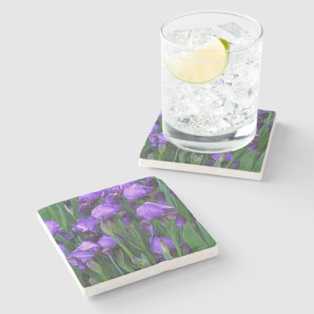 "LILA IRIS" /MARBLE,KORK-BACKED-UNTERSETZER STEINUNTERSETZER (Seitenansicht)