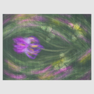 Lila Iris mit Vintagen Schmetterlingen Seidenpapier