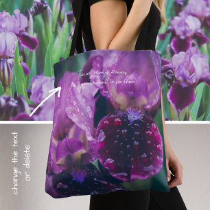 Lila Iris nach Regen Tasche
